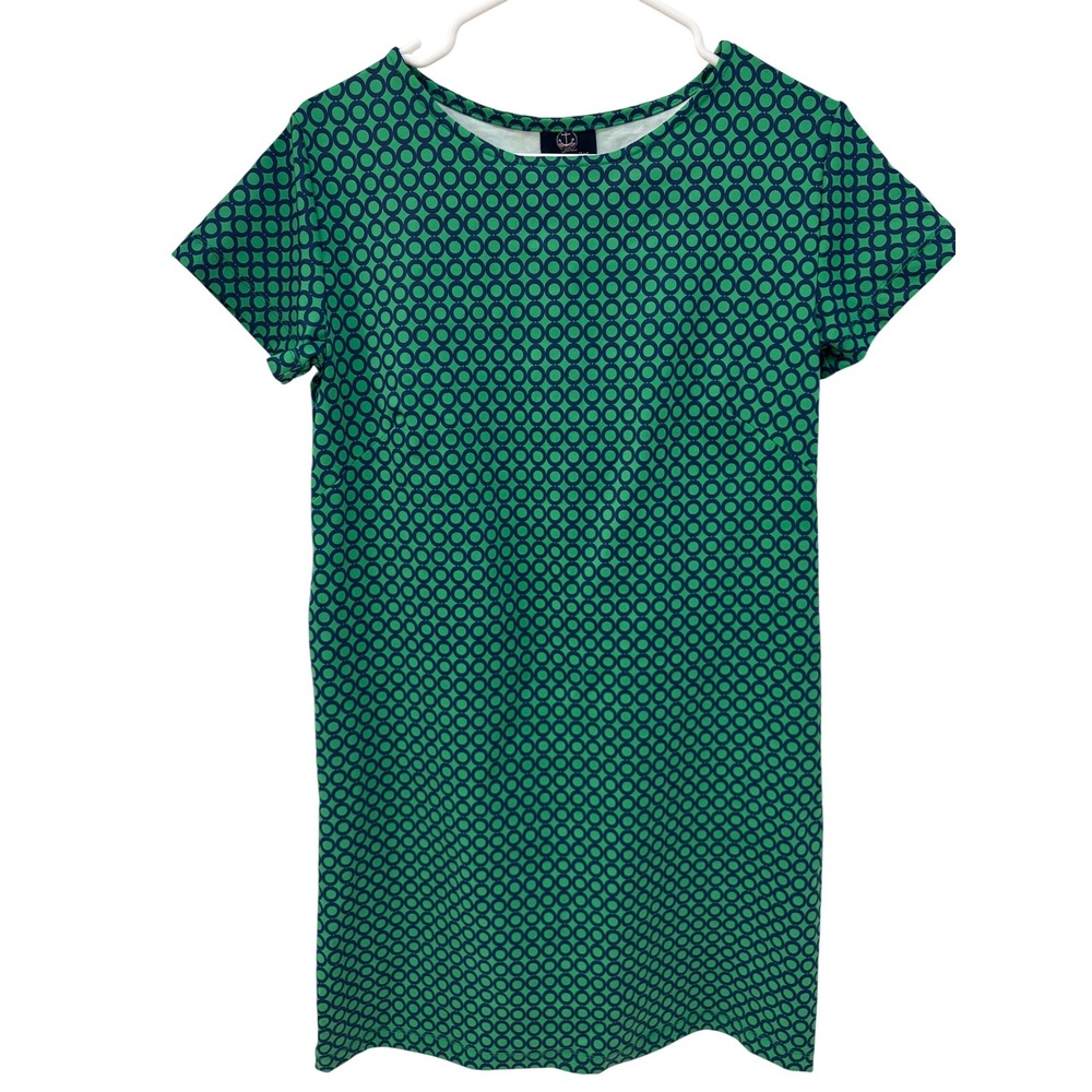 Sailor Sailor Green & Navy Blue Geometric Print Casual Dress - Size S‎